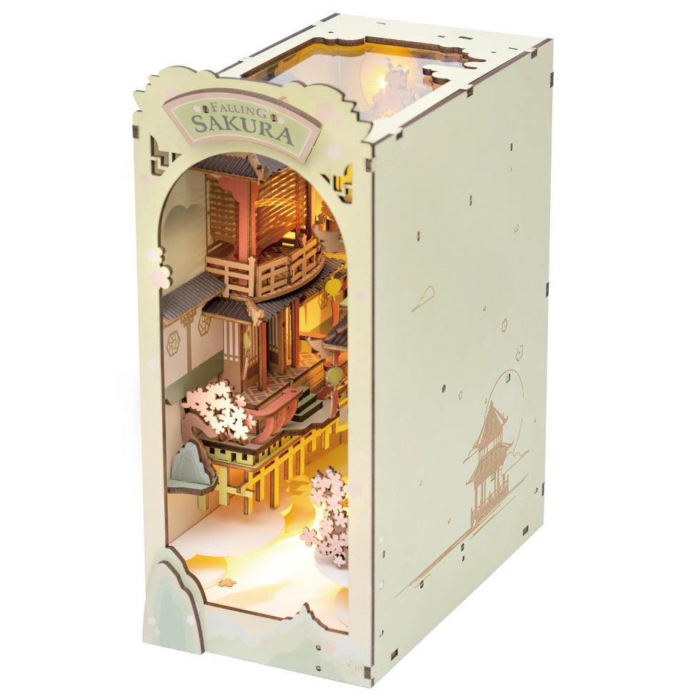Hands Craft DIY Miniature House Book Nook Kit: Falling Sakura